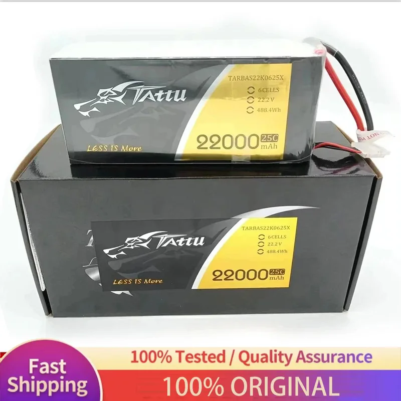 TATTU 22000mAh 22.2V 6S 488wh batteria LiPO Burst 25C per grande carico multirotore FPV Drone Hexacopter Octocopter