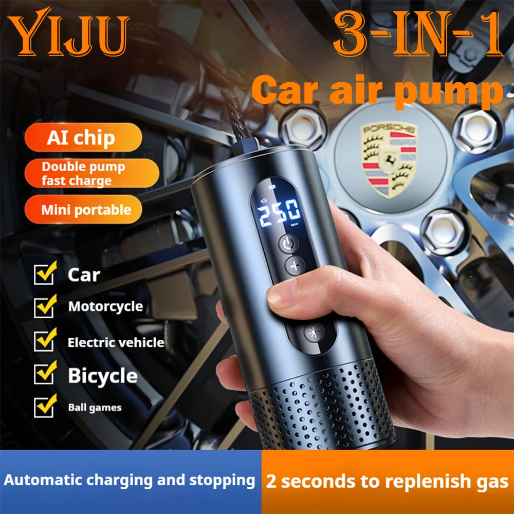 Rechargeable Air Pump Tire Inflator Portable Compressor Digital Cordless Car Tyre Inflator For Motocycle Bicycle Balls