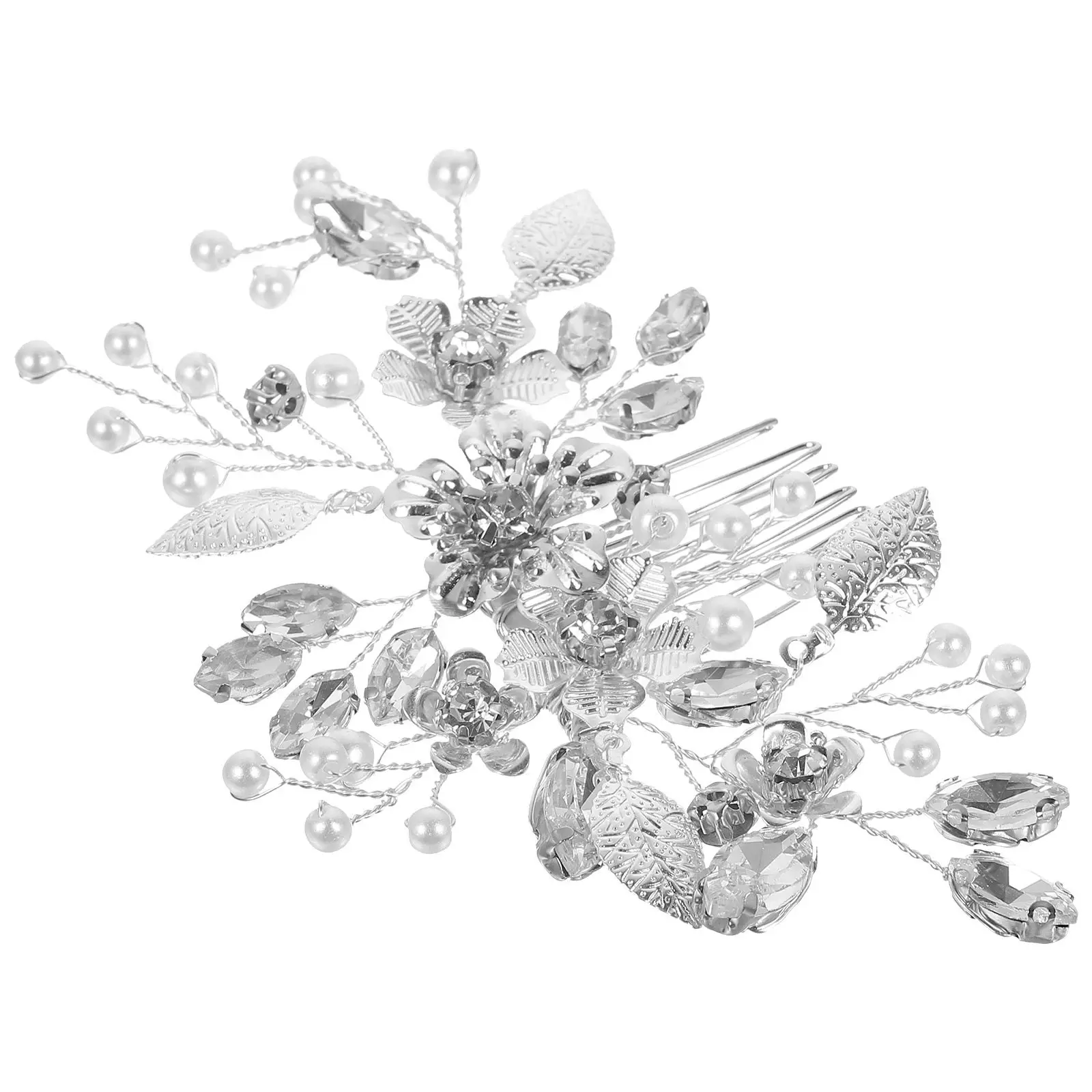 Elegant Flower Rhinestone Hair Comb for Bride Wedding Hair Accessories Side Clip for Women Bridal Hairpin Strong Comfortable Fit