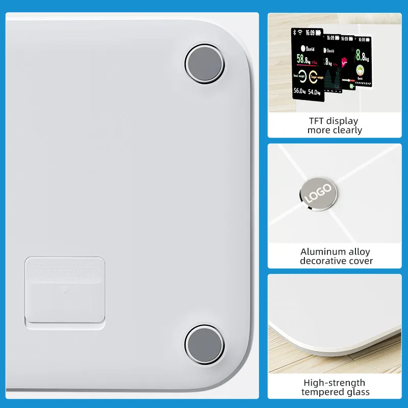 Unique Bluetooth Intelligent Body Fat Scale for Adults Tempered Glass Electronic Weighing Scale Household Weight Monitor OEM ODM