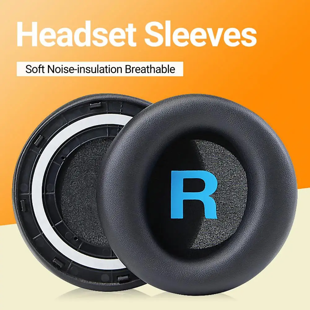 1Pair Pads Headset Sleeves Headphone Soft Noise-insulation Breathable Headphone Faux Leather Earmuff for Lenovo-Legion H300 H500