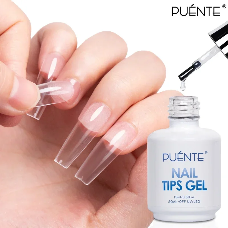 Punte per unghie da 15ML Gel per colla per punte finte estendere le unghie 3 IN 1 funzione trasparente Gel per unghie UV Base Coat Diamond Stick