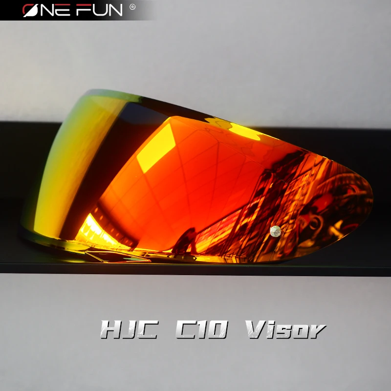 C10 Helmet Visor For HJC C10 HJ-34P Full Face Photochromic Helmet Anti-Fog Lens Mask Black Rainbow Silver Shield