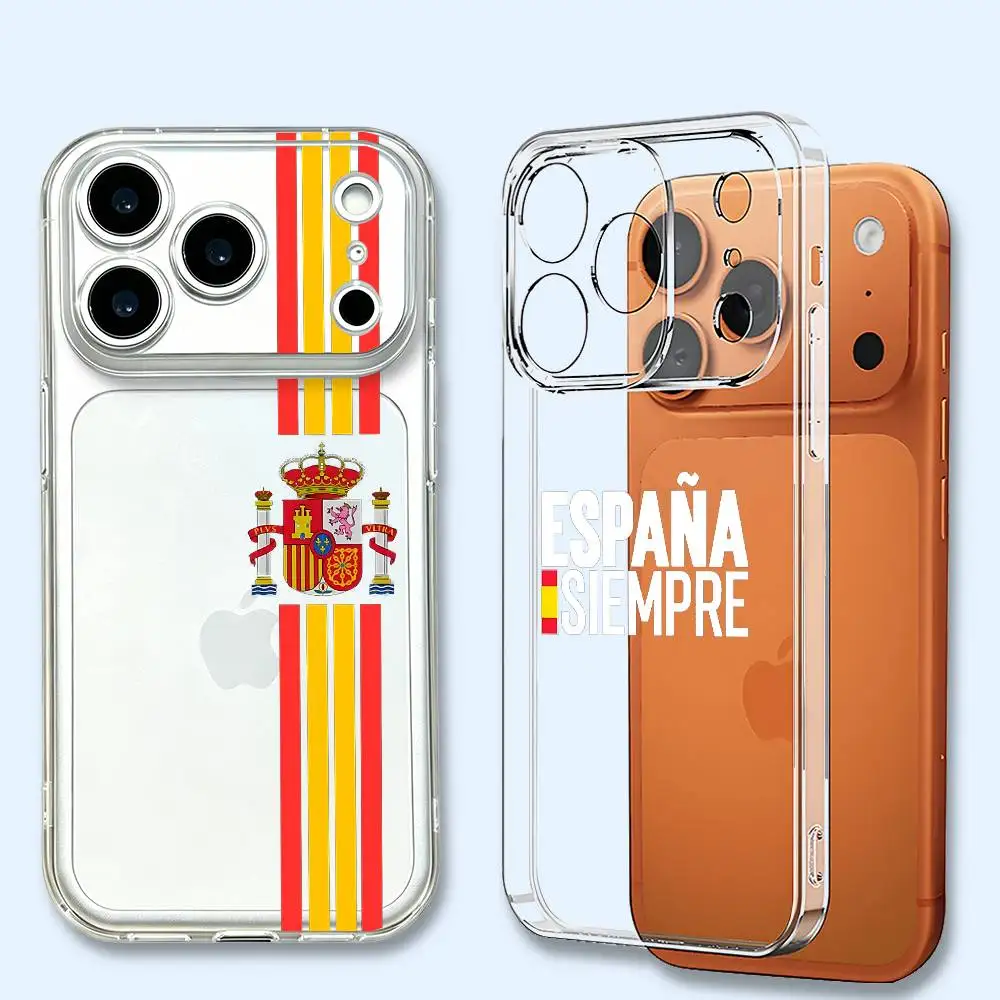

INS Spain Popular Letter Ultra Clear Soft TPU Phone Case For iPhone 11 12 17 14 15 17 Pro Max Anti-Yellow Back Shell