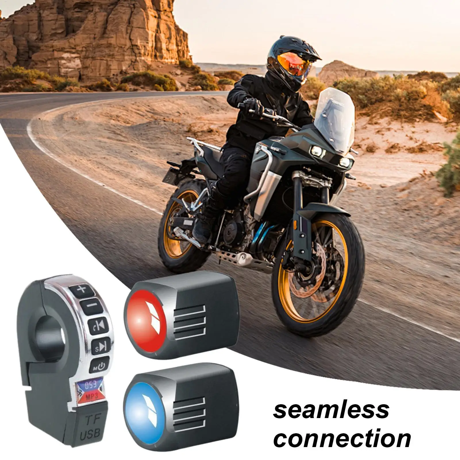 Motorcycle Speaker Wireless Amplifier With Phone Charging Waterproof Motorcycle Handlebar Speakers For Scooter Bicycle Car