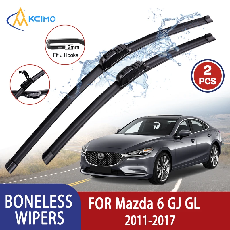 

For Mazda 6 GJ GL 2014-2019 Car Wiper U-type Soft Rubber Boneless Wiper HD Quiet Durable Automotive Wiper 24"+18"