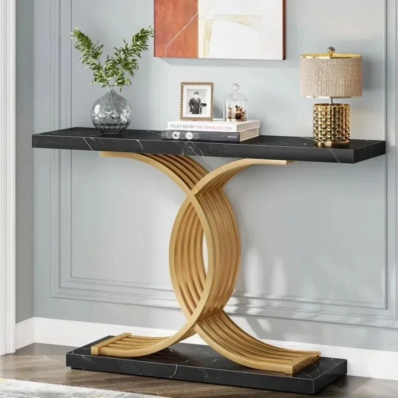 Creative Luxury Hallway Entryway Table Home Furniture Modern Living Room Villa Narrow Console Table with Geometric Metal Legs d