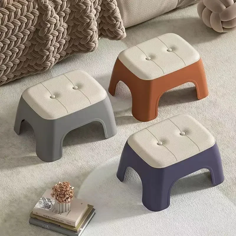 Plastic Design Bedroom Foot Stool Office Modern Cushion Nordic Relax Stools Shoes Changing Minimalist Home Products