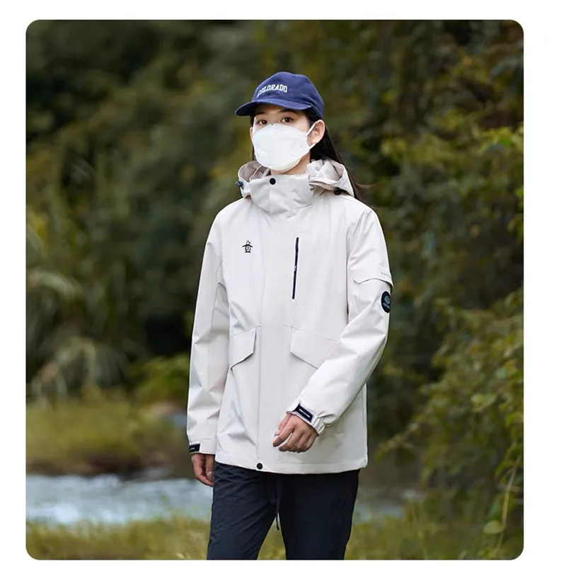 

High Quality Winter Golf Outdoor Jacket Men Women Clothing Villus Waterproof Sport Climbing Detachable Tactical Shell Golf Coat