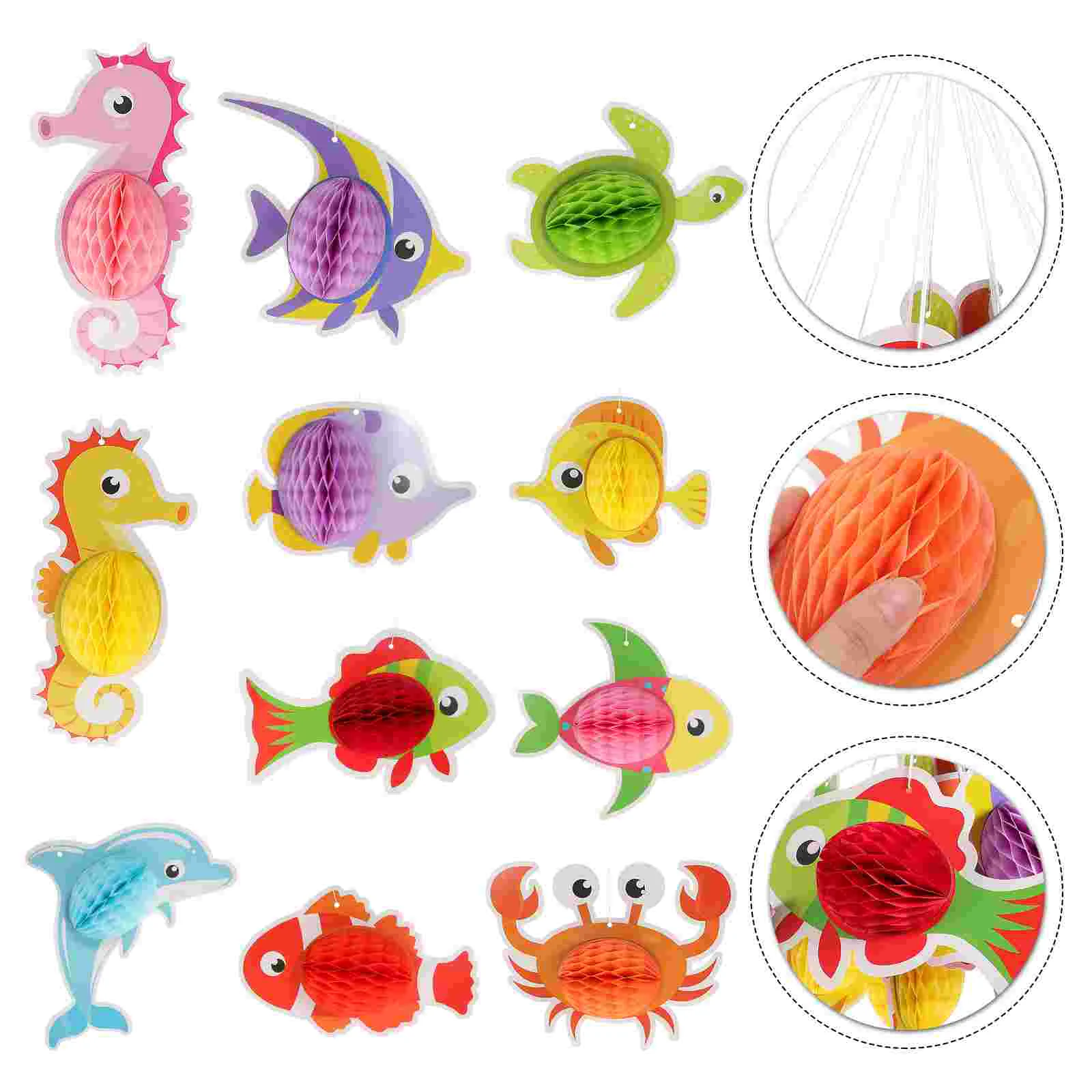 

Sea Animal Set Marine Theme Ornaments Birthday Party Honeycomb Ball Three-dimensional Child