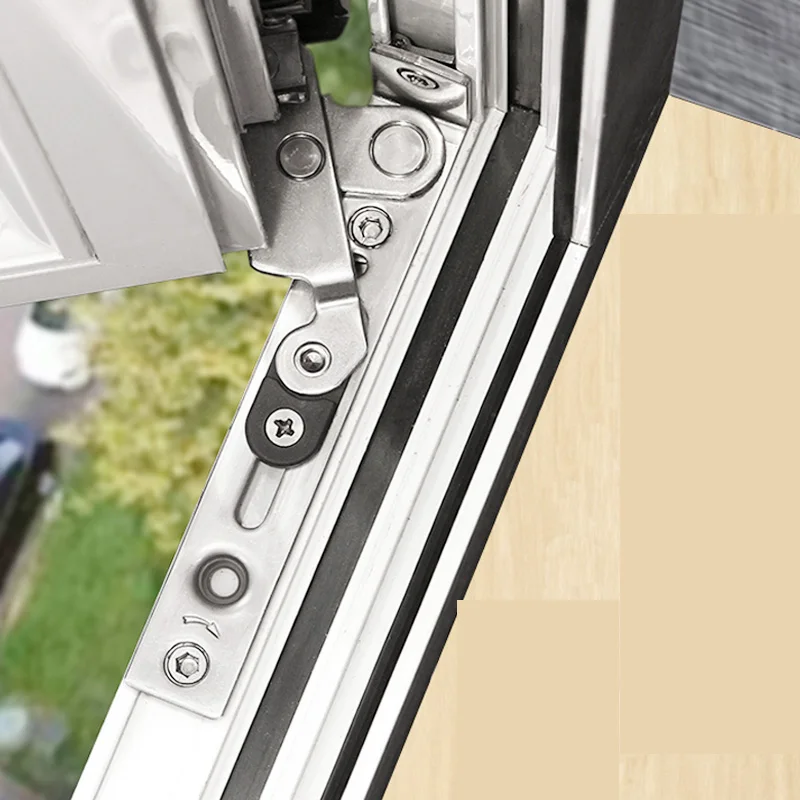 No-Drill Stainless Steel 304 Invisible Hinges for Aluminum Windows Sliding Sash Wind Brace Window Accessories Flat Opening Casem