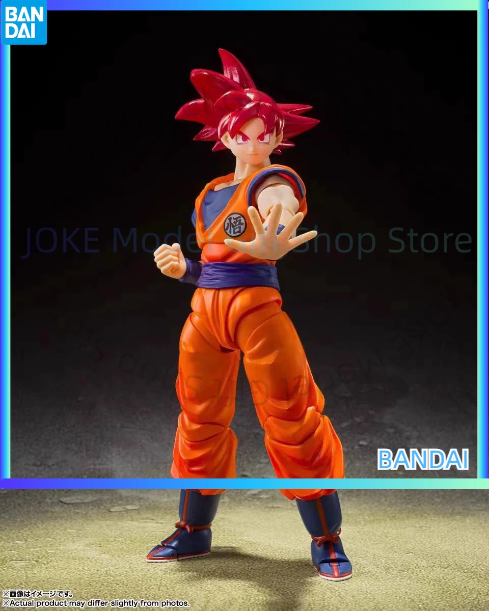 

100% Original Bandai Shf Dragon Ball Super Saiyan God Red Hair Sun Wukong Can Use The Figure Model
