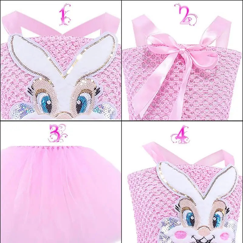 Easter Rabbit Dress Sleeveless Bunny Costume Tutu Dress Bunny Costume Tutu Dress-Up Clothes For Little Girls