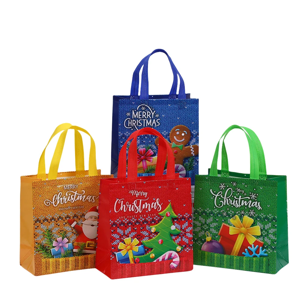 StoBag, bolsas de regalo con tema navideño de punto colorido para dulces, bolsas de diseñador, bolso festivo para fiesta de dulces, bolso de recuerdo de fiesta