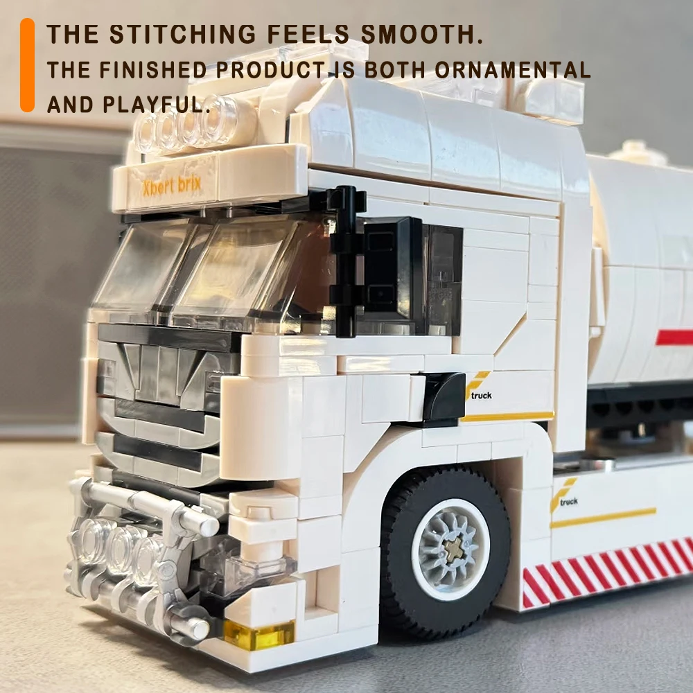 Caminhão europeu bloco de construção modelo engenharia veículo carro tijolos conjunto montagem brinquedos para crianças presente natal do miúdo