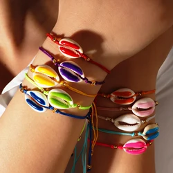 1 bohemian beach resort style, colorful seashell adjustable bracelet, beautiful jewelry gift for men and women to wear