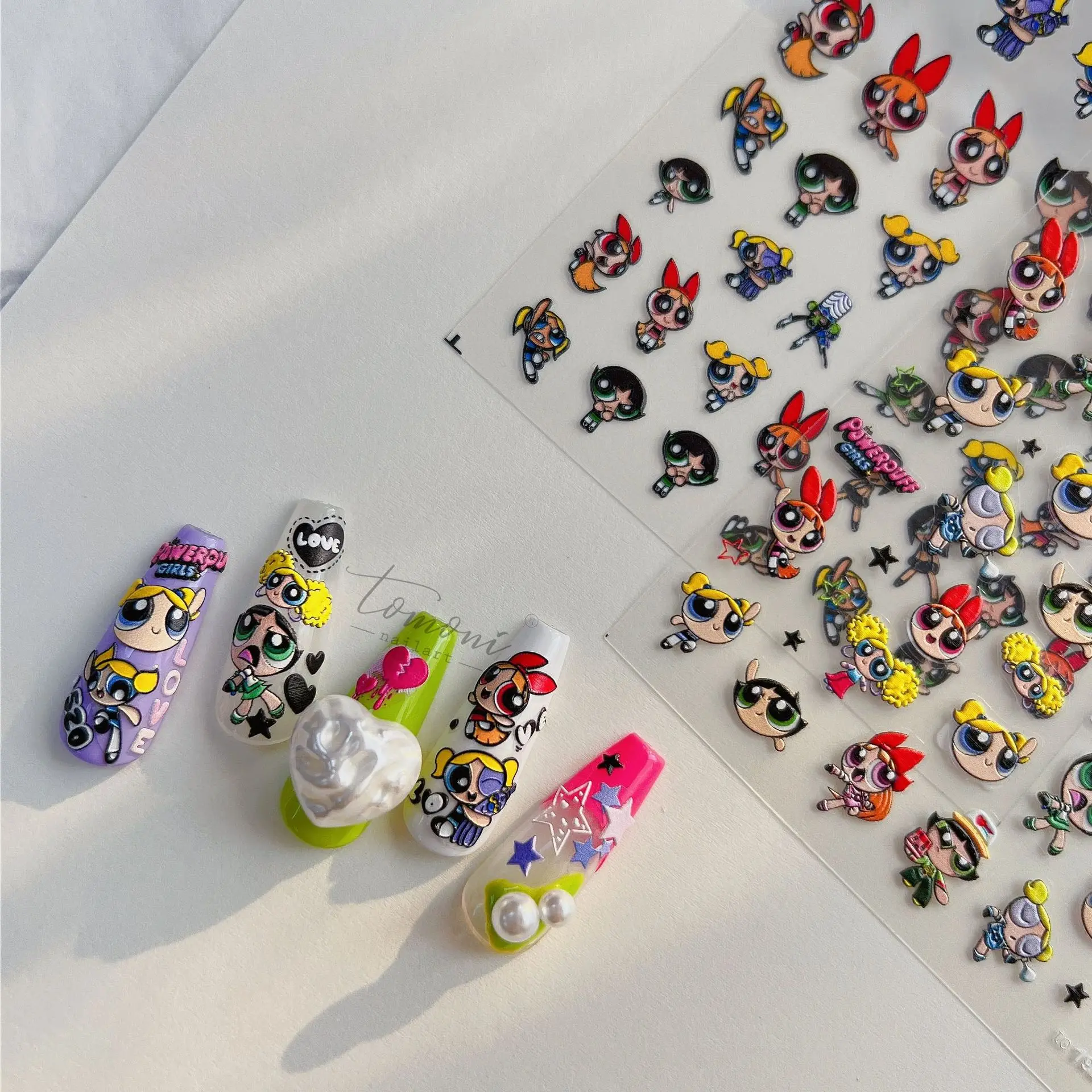 Kawaii Cartoon Girls Popular Fashionable Nail Stickers Self Adhesive Merchant Otaku Love Nail Accessories Cute Nail Decoration