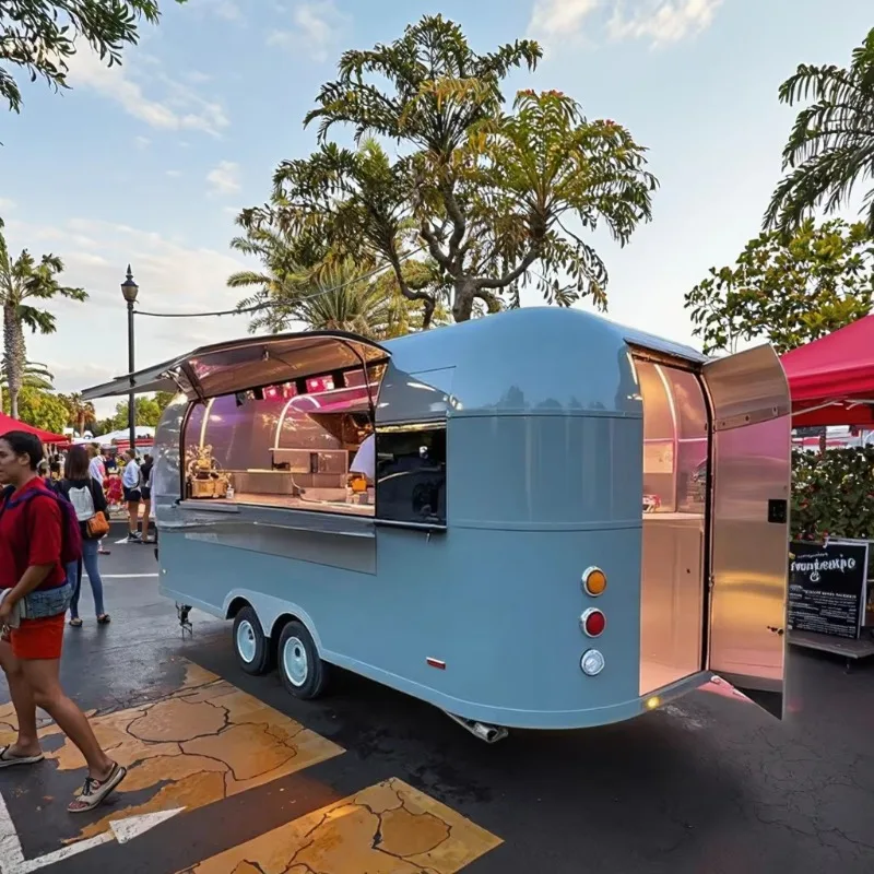 Street Fast Customized Food Warming Mobile Coffee Cart Concession Food Trailer Truck Equipment for Sale Commercial