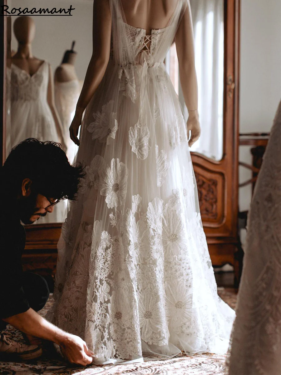 

Spaghetti Straps Plus Size Wedding Dresses 2025 Sleeveless Backless Tulle Birde Gowns V-Neck Tulle свадебное плать