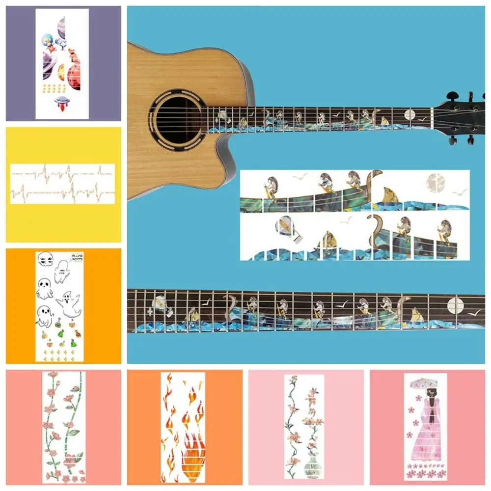 

Ultra-thin Guitar Neck Fingerboard Sticker Decorative Sticker Antique Style String Instrument Inlay Decal Personality Comic