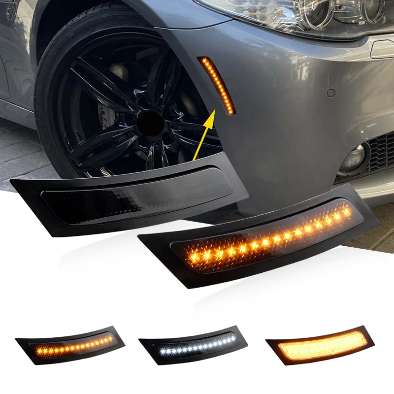 

2×for BMW F10 5-Series 520i 528i 530i 535i 550i 535d 2011-2016 Front Bumper Reflector Lights LED Fender Side Marker Signal Lamp