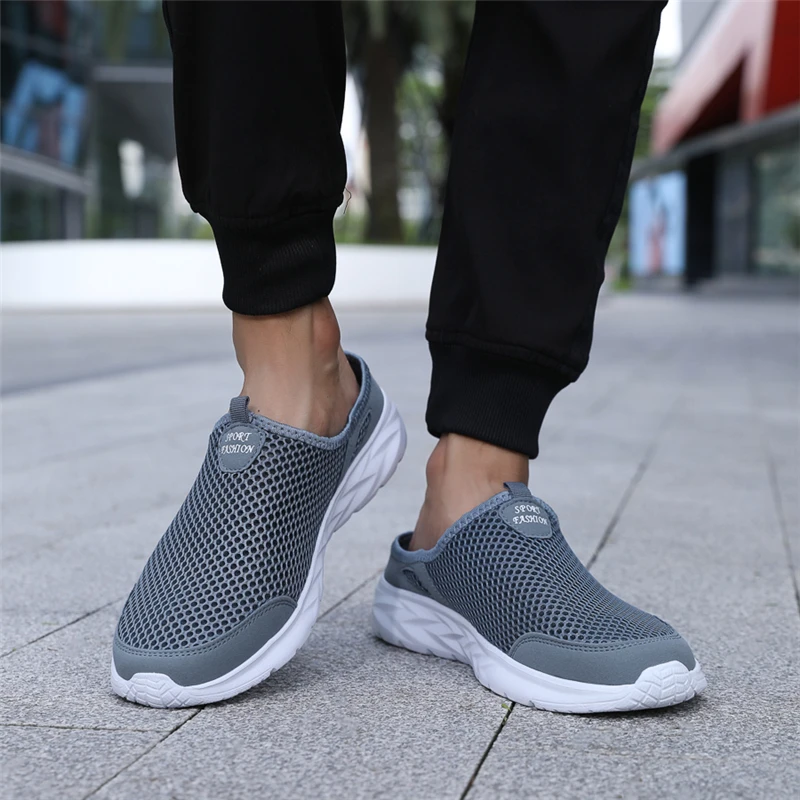 

Men Summer Mesh Walking Loafers Sports Outdoor Shoes Light Slipper Flats Breathable Fitness Sneakers Soft Size 39-47