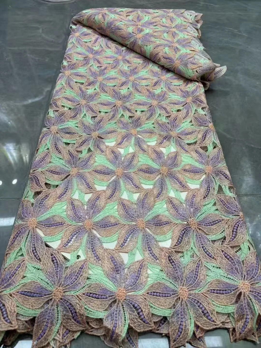 5 Yards Cotton Embroidered African Guipure Cord Lace Traditional inspired Garment Women Water Soluble Fabric Occasional Wear