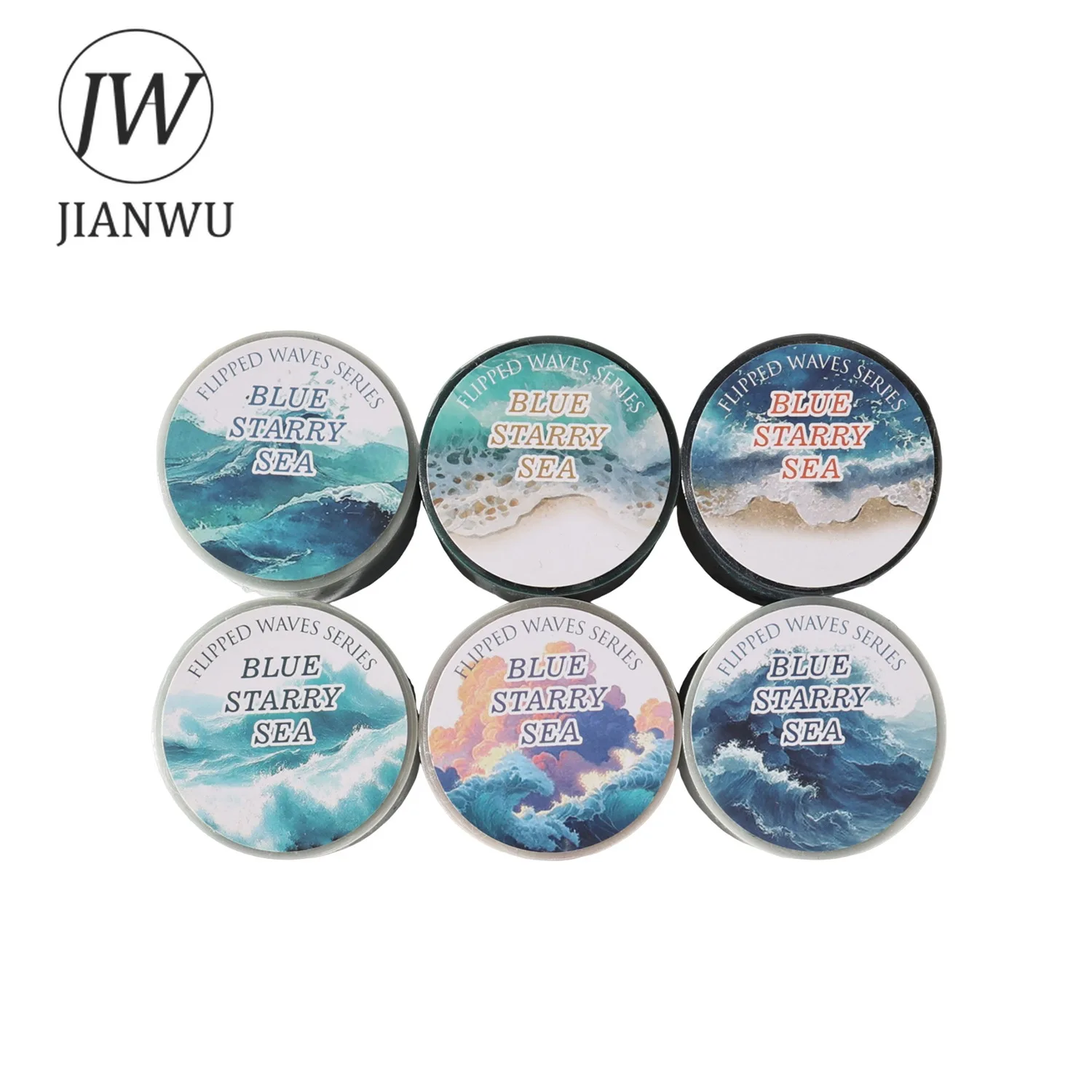 JIANWU 40mm*200cm Taśma PET w stylu vintage z motywem morskich fal, chmur i krajobrazu, do kolaży, scrapbookingu, kreatywnych projektów DIY, artykułów papierniczych do dzienników. — zdjęcie produktu 6