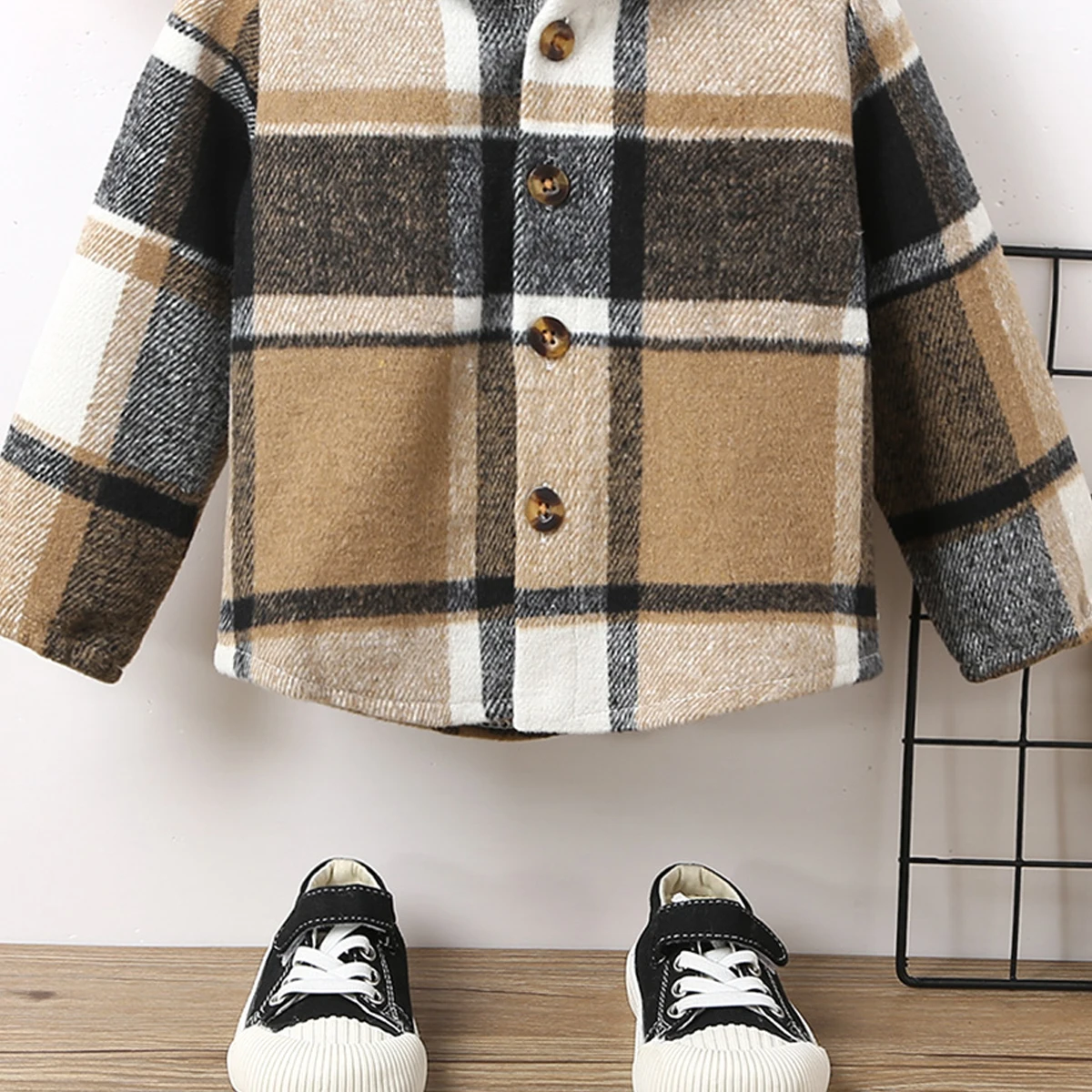 Baby Clothing Newborn Coat Winter Casual Infant Girl Plaid Long Sleeve Hooded Jacket Outerwear