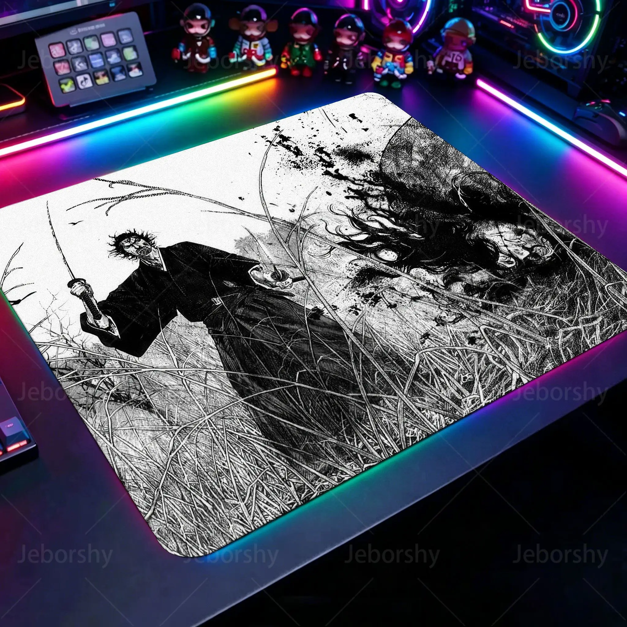Popular Musashi Manga Vagabond Mouse Pad Speed Mousepad Gamer Premium E-Sports Gaming Mouse Mat Professional Desk Mat