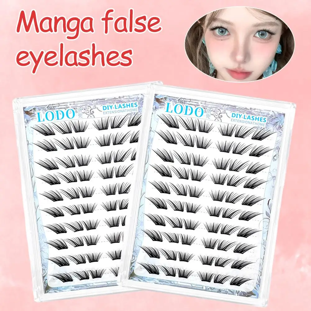 Fox estilo cômico cílios postiços ultra-fino segmentado ferramentas maquiagem natural extensão fofa cílios postiços u0s0