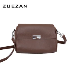 2 Straps, Retro Flap Boston Bag,Women Genuine Leather Shoulder Bag, 100% Real Skin, Female Messenger Cross body Bag,T149