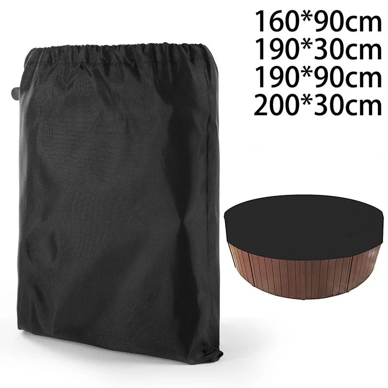 Round Bathtub Cover Outdoor Anti-Uv Spa Hot Tub Dust Cover Foldable Sunscreen Dustproof Waterproof Covers Swimming Pool Cover