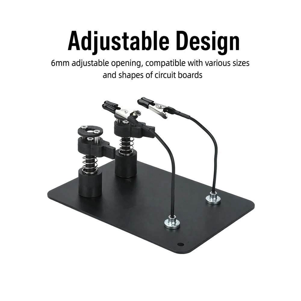 Soldering Aid Tool 6mm Adjustable Opening 360° Adjustable PCB Holder Features A Strong Magnetic PCB Clamp