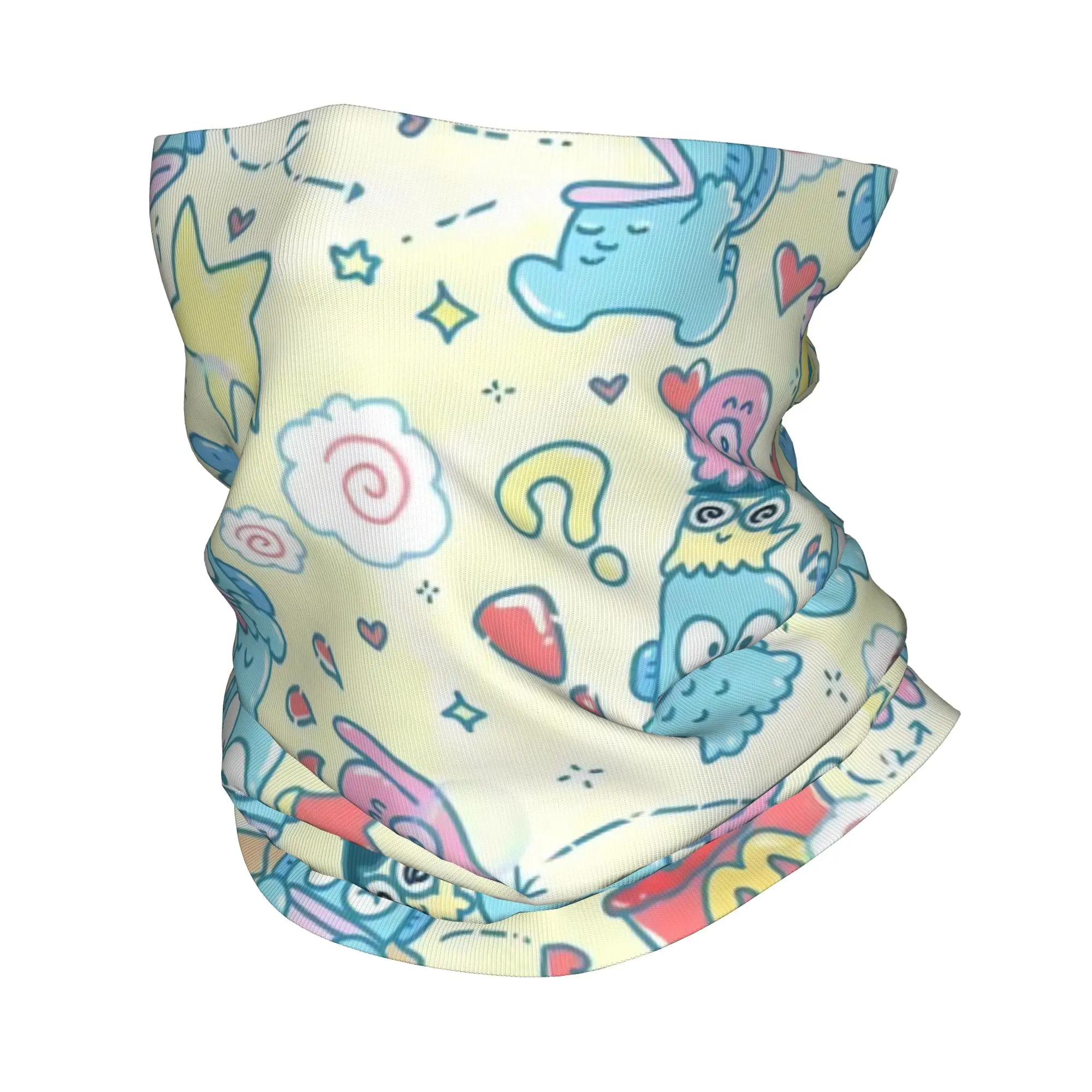 

Hangyodon мультяшная бандана на шею, Балаклава с принтом, шарф для лица, теплый головной убор для верховой езды, унисекс, для взрослых, моющийся