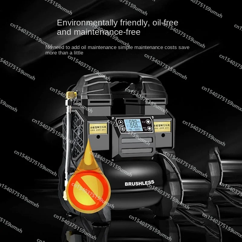 ضاغط هواء متغير التردد بدون فرش، مضخة هواء صامتة خالية من الزيت، ضاغط هواء لطلاء رذاذ عالي الضغط لأعمال النجارة