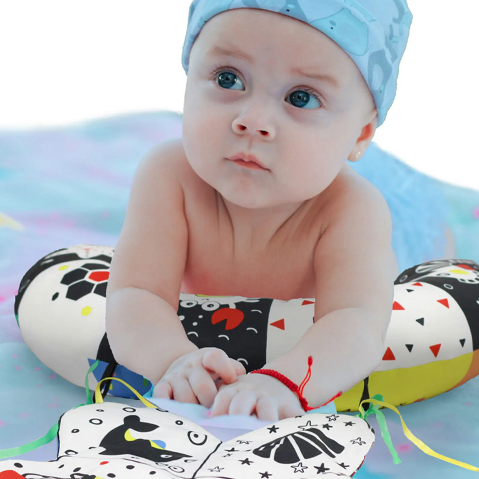 

Baby Tummy Time Pillow Cotton Fabric High Contrast Playmat For Newborn Cognitive Development Infant Parent-Child Interactive