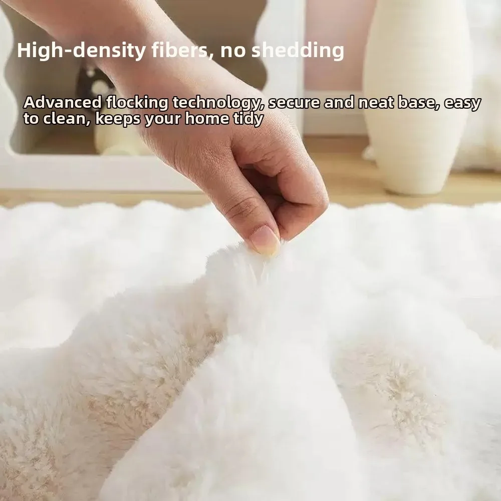 Winter Warm Pet Sleeping Mat Soft Fluffy Cloud Bubble Texture Pet Bed Cushion Multi-Scenario Use Thickened Design