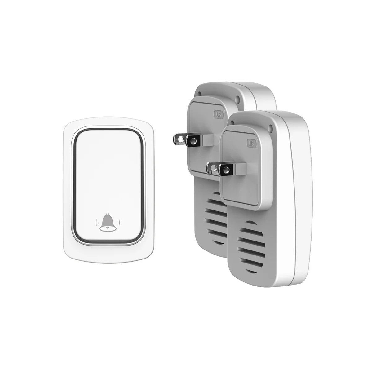 No Battery Required Waterproof Self-Powered Door Bell Sets Home Outdoor Kinetic Ring US Plug C