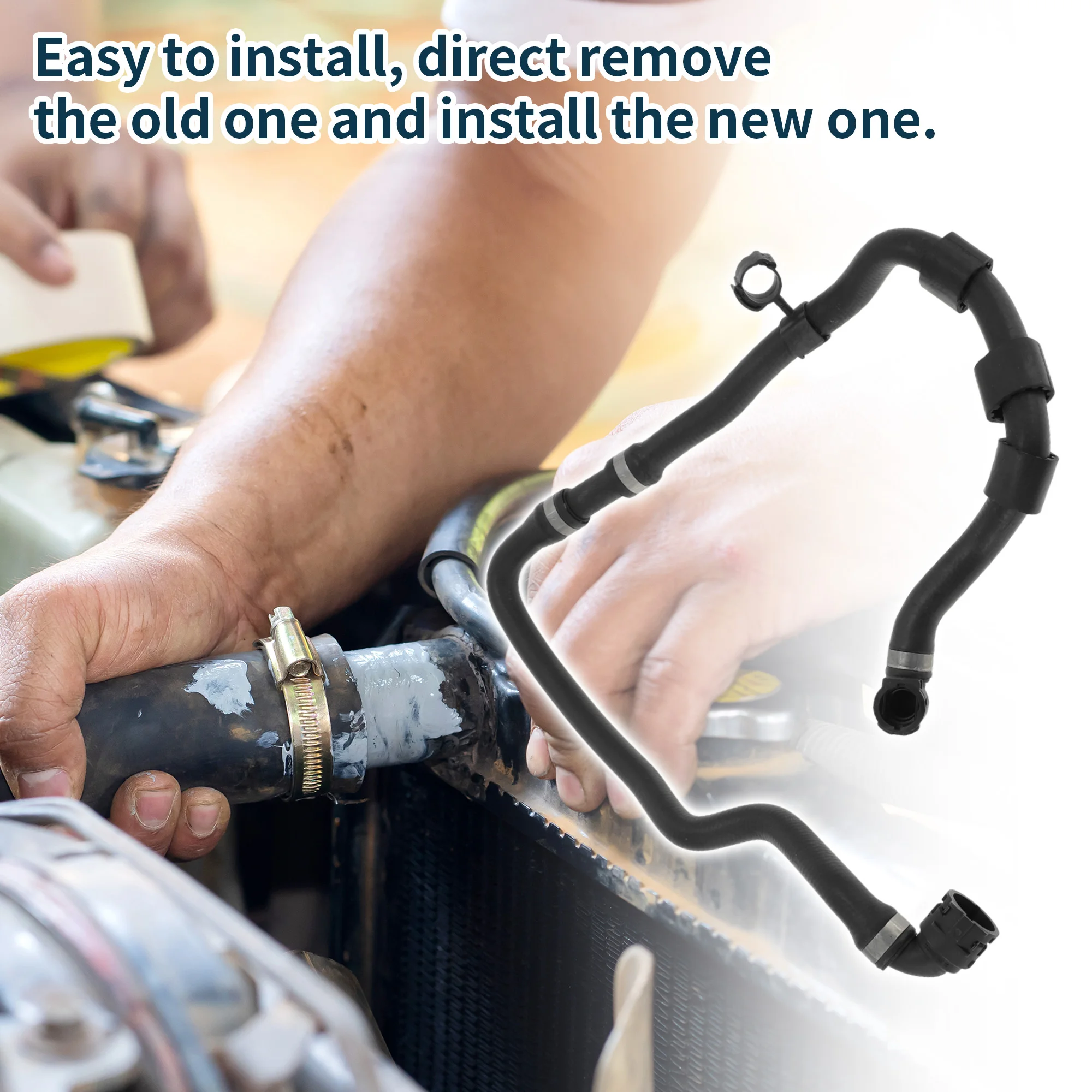 UXCELL المبرد خرطوم سخان خرطوم المبرد المخرج خرطوم الأنابيب لسيارات BMW 2 سلسلة 2015 No.17128601930 المطاط المبرد الأنابيب الأسود 1 قطعة