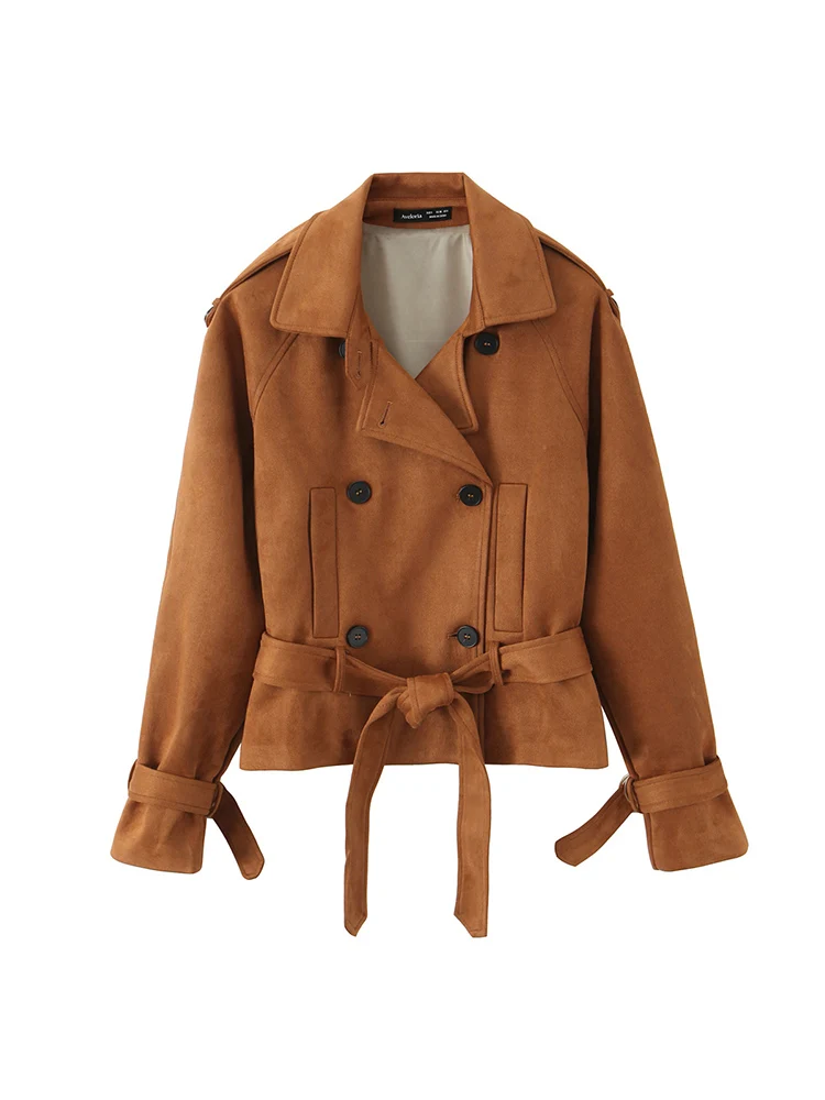 

Новая женская мода в европейском стиле, универсальный темпераментный однотонный ремень, двубортный пиджак с лацканами