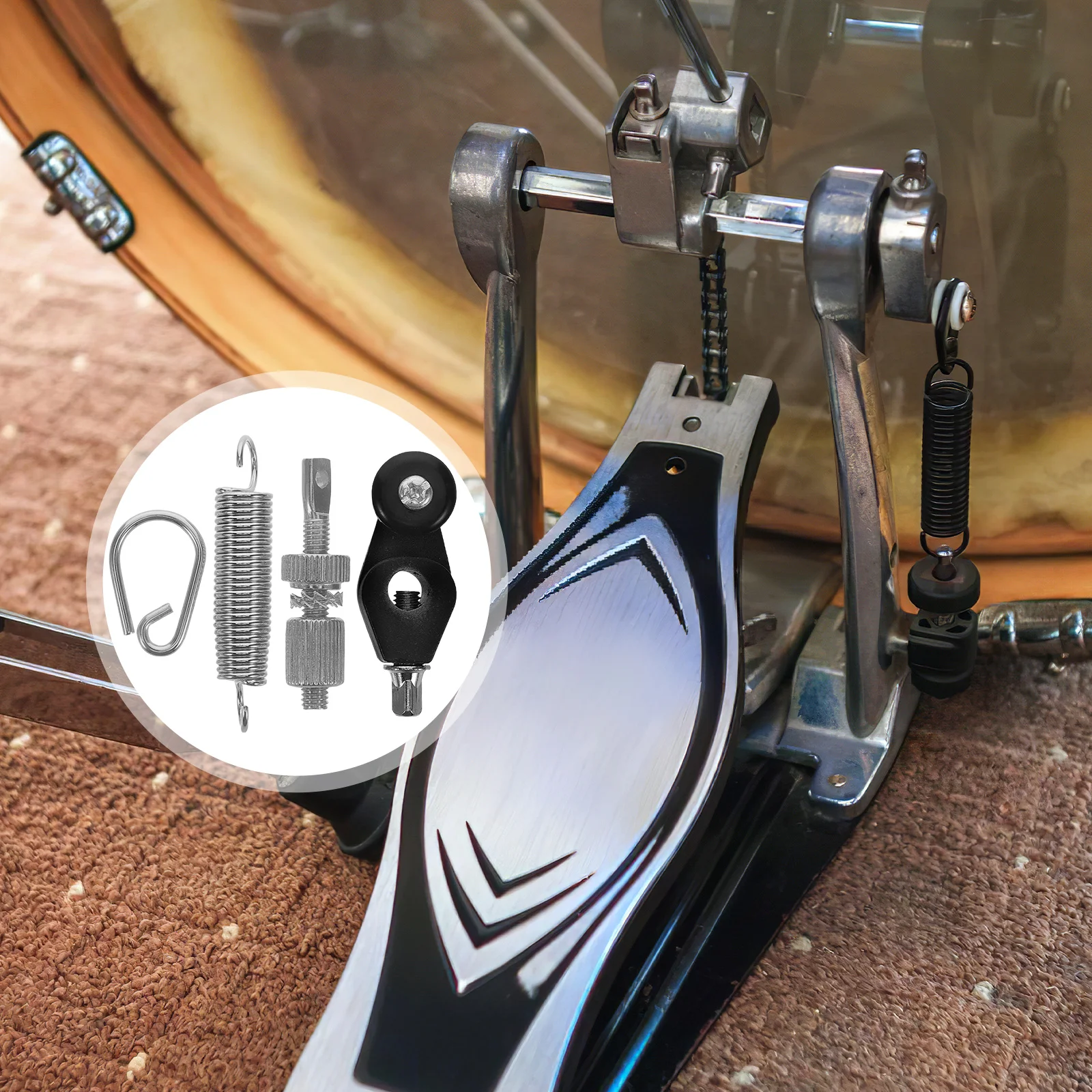 

4 Pcs Drum Pedal Spring Assembly Foot Clip Component Parts Instrument Accessories Plastic Connector