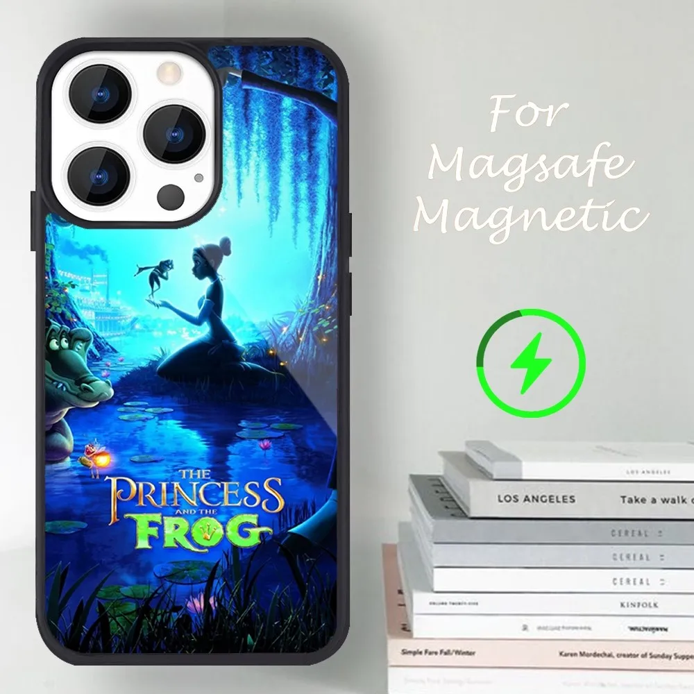 MINISO Disiny T-The Princess and Frog Phone Case For iPhone 14 13 12 11 15 Pro Max Magsafe Magnetic