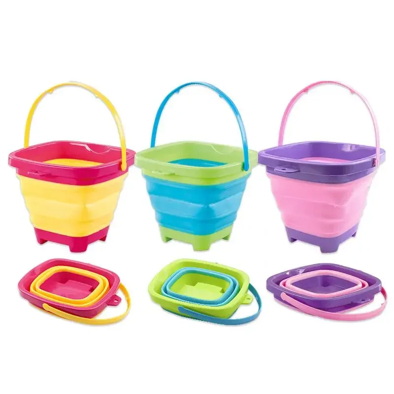 

Children's Beach Toy Set Collapsible Bucket Sand Digging Toy Baby Summer Beach Accessories Children's Water Game Storage Tool