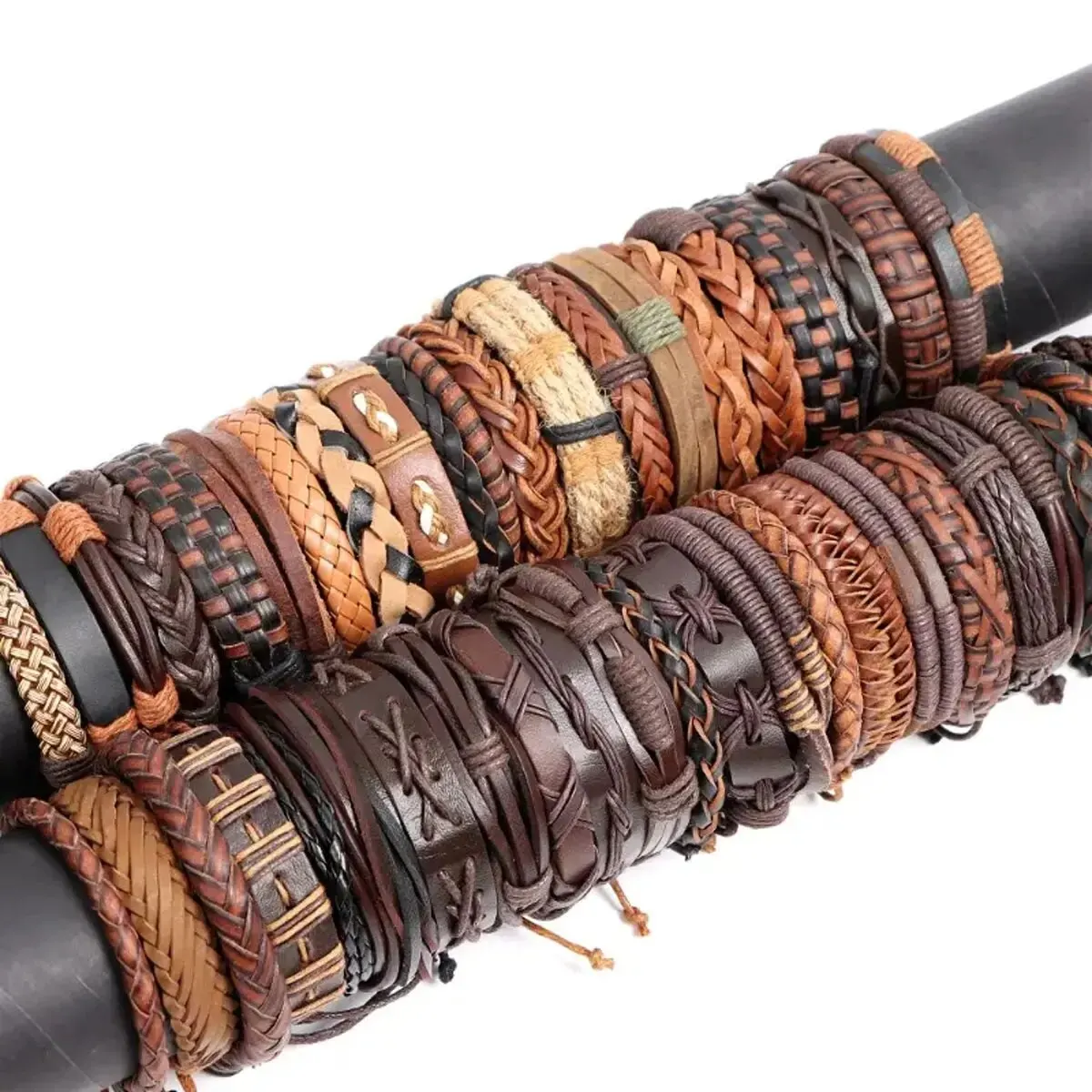 Fettuccia da donna da uomo in stile casuale da 10 pezzi, corda, bracciale in pelle regalo classico da donna festivo (incluso ma non limitato a Pic)