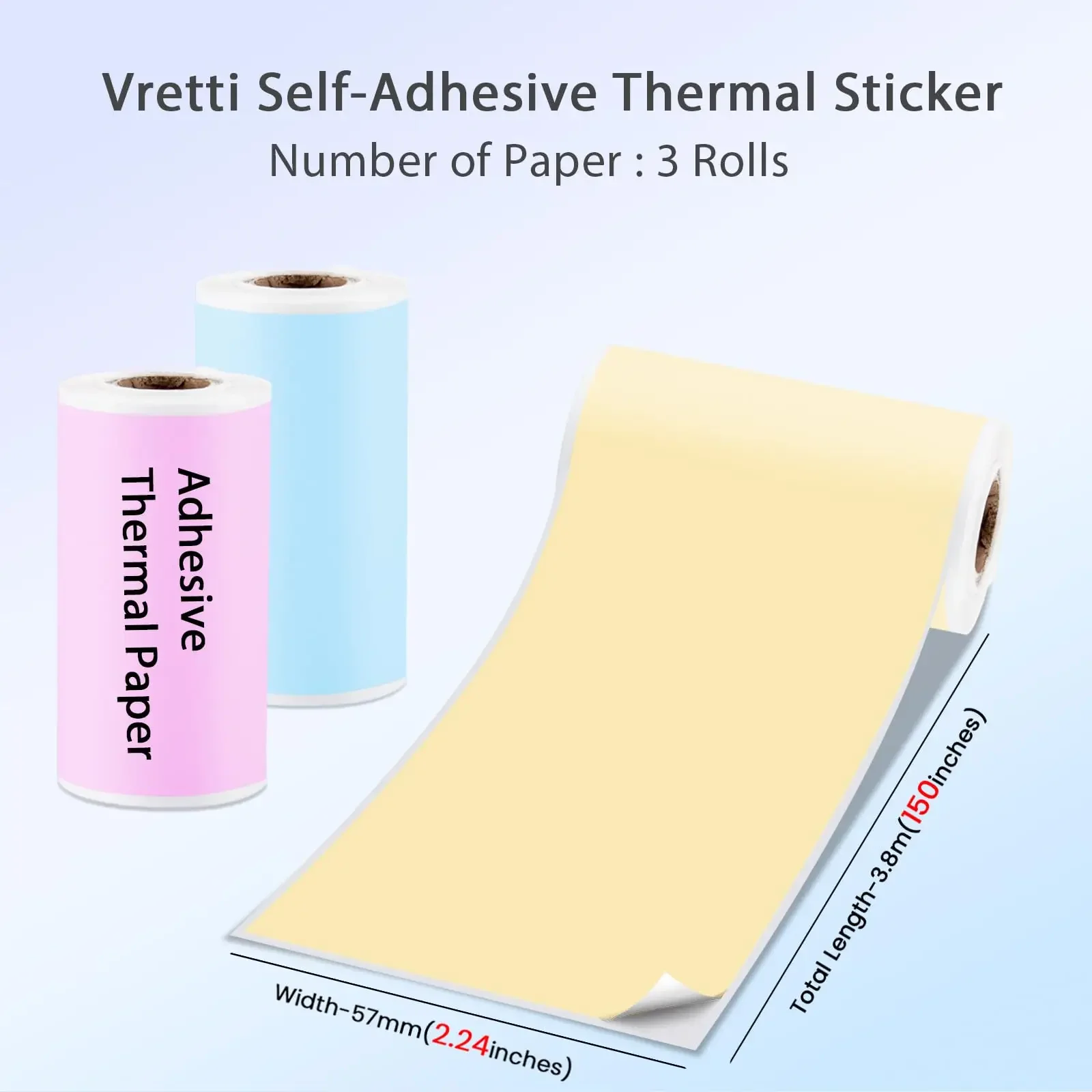 57mm Self-Adhesive Thermal Sticker Instant Print Kids Camera Printing Paper For peripage For Christmas Birthday Gift Creativity