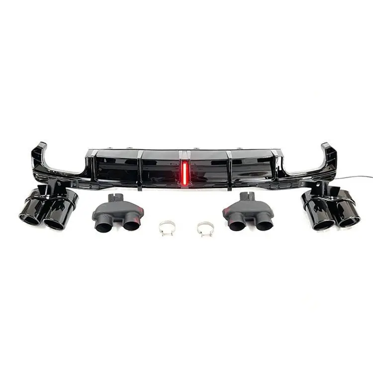 

New A7 Modified S7 Diffuser with Exhaust Pipes ABS Glossy Black A7 C8 Rear Bumper Diffuser for A7 2019 2020 2021 2022 2023