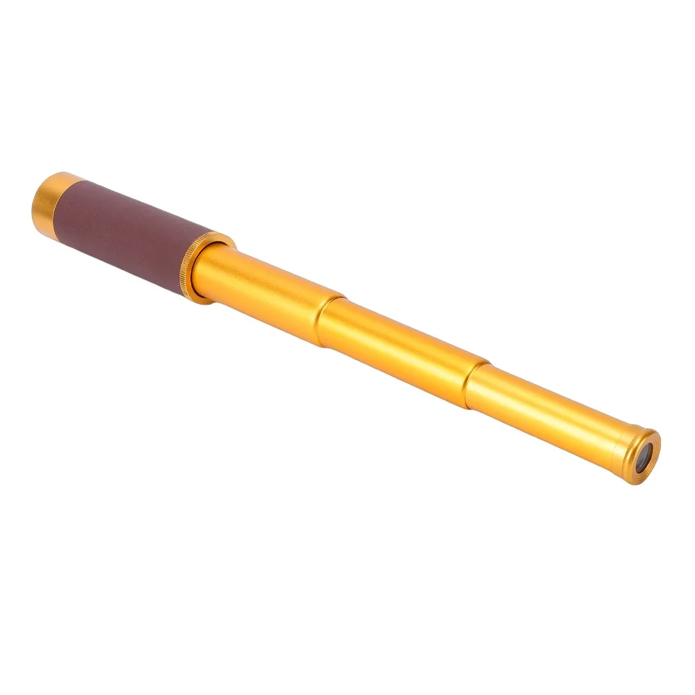 Zoomable 25x30 Monocular Telescope Retractable High Definition Pocket Monocular Brass Handheld Spyglass Hiking