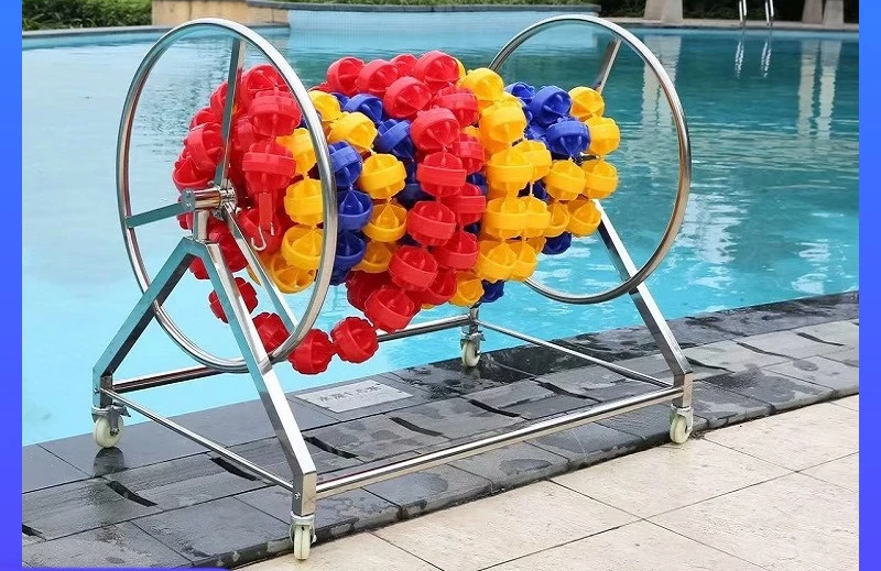 Swimming pool lane line take-up car|Standard swim lane line winding car