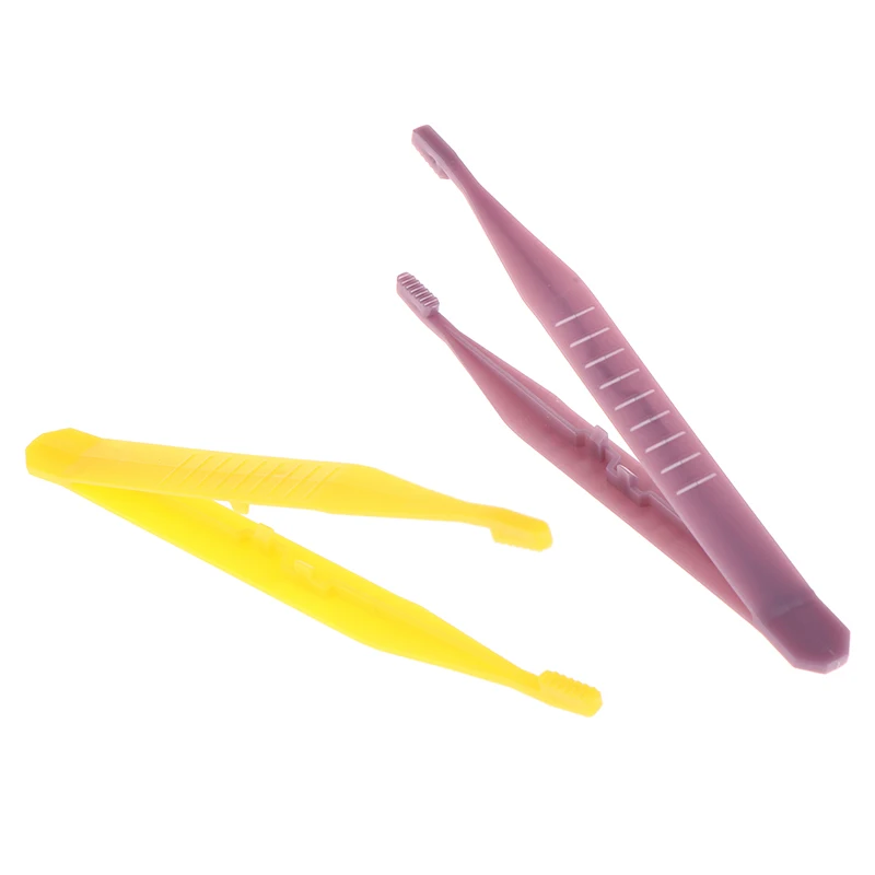 10 pz colore casuale pinzette di plastica riparazione medica piccole pinzette usa e getta strumenti pinzette artigianato giocattoli per bambini clip di plastica